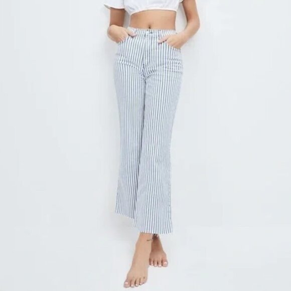 Reformation Stretch Flood Wide Leg Jeans in Fiji Stripe - Picture 10 of 10